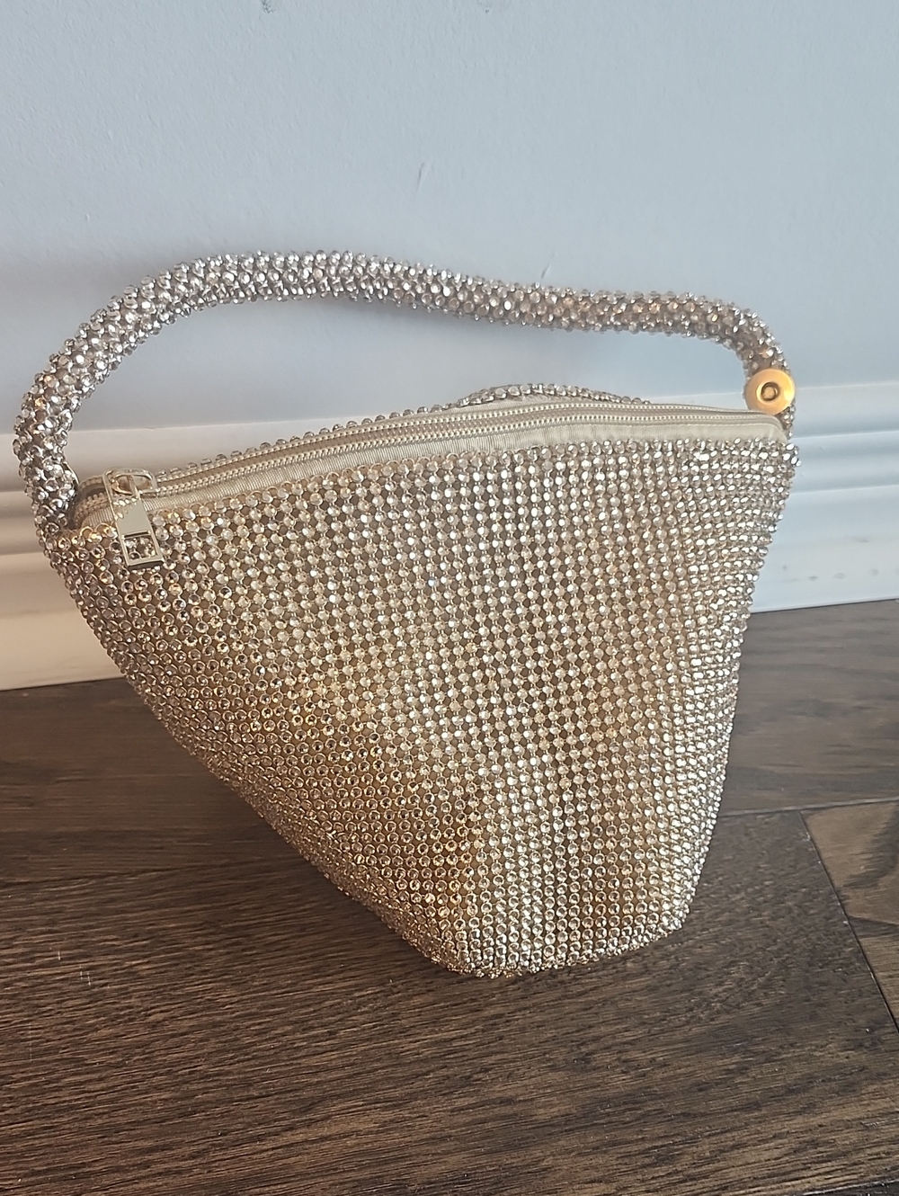 Crystal Embellished Gold Evening Handbag